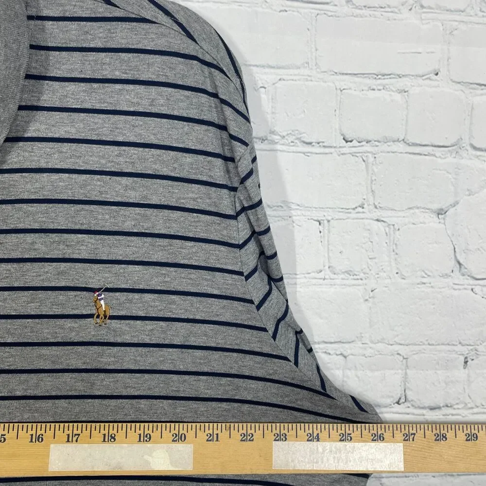 Polo Ralph Lauren Polo Shirt Men XXL Classic Fit Striped Pima Cotton Flesh Pony